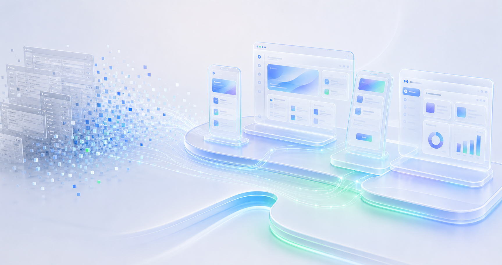 Modern device channels connected to cloud services and AI models